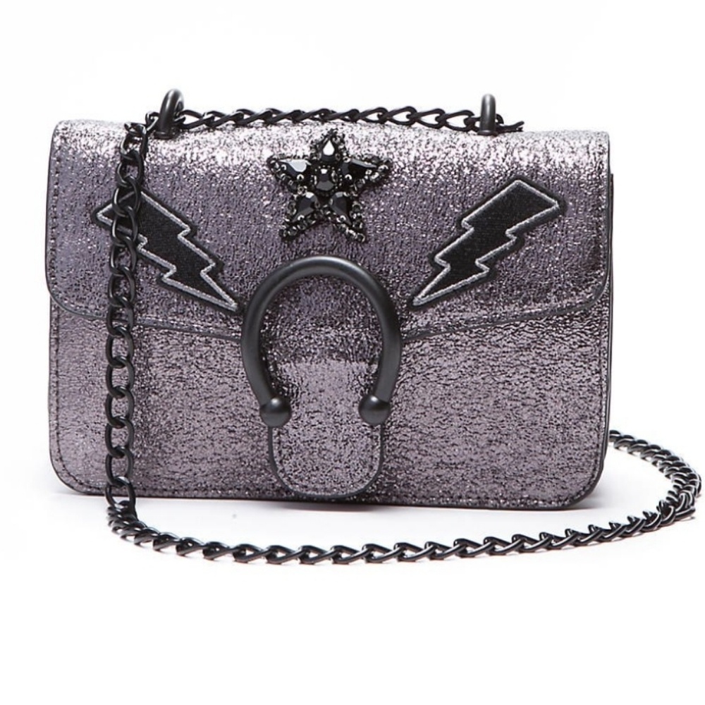 Rare! Collectible Steve Madden BSYRA Long Shoulder Bag Lightning Bolts